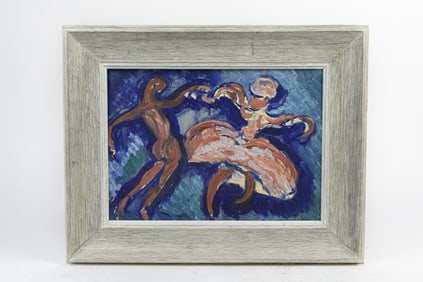 MODERN OIL PAINTING OF A DANCING COUPLE
