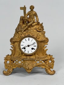 EUROPEAN GILTBRONZE FIGURAL CLOCK