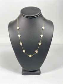 ELEGANT GOLD VERMEIL ALHAMBRA STYLE NECKLACE