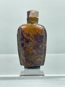 CHINESE CARVED BROWN STONE SNUFF BOTTLE