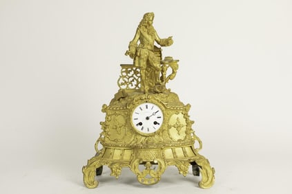 REX A PARK MOVEMENT GILT BRONZE MANTEL CLOCK