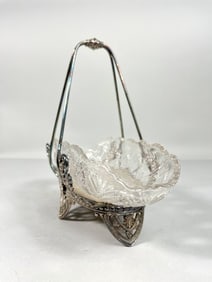 SILVER-PLATED CENTERPIECE WITH SWING HANDLE