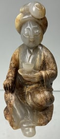 CHINESE JADE FIGURE OF A SEATED LADY