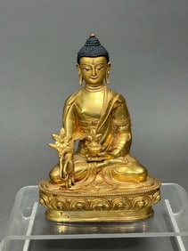 GILT BRONZE SEATED BUDDHA