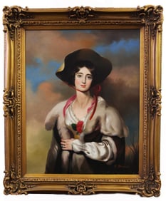 FRAMED OIL PAINTING ON CANVAS OF A BEAUTY