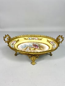 FRENCH SEVRES GILT BRONZE MOUNTED CENTERPIECE