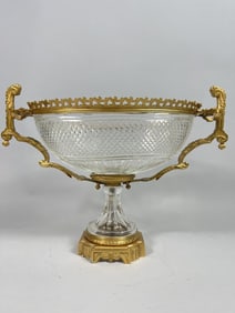 GILT BRONZE MOUNTED CUT CRYSTAL CENTERPIECE