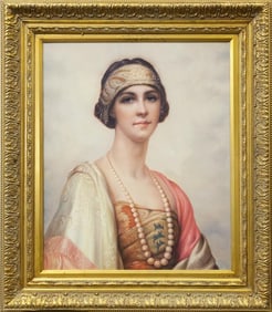 FRAMED PORTRAIT OF A WOMAN, OIL ON CANVAS