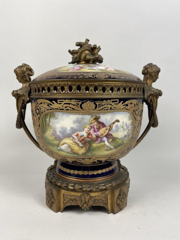 FRENCH SEVRES COBALT BLUE LIDDED CENTERPIECE (1 of 12)