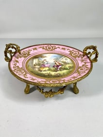 FRENCH SEVRES GILT BRONZE MOUNTED CENTERPIECE