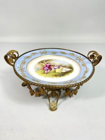 FRENCH SEVRES GILT BRONZE MOUNTED CENTERPIECE