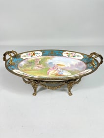 FRENCH SEVRES GILT BRONZE MOUNTED CENTERPIECE