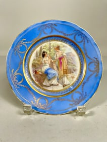 FRENCH SEVRES ROUND PORCELAIN PLATE
