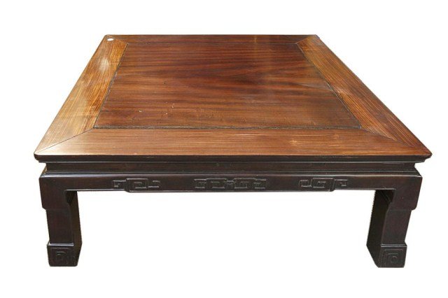 CHINESE HARD WOOD COFFEE TABLE: From the Estate of Mr. James Hawkins of California. L: 35 3/4 in. X H: 13 3/4 in.
