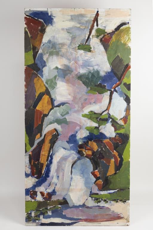 ABSTRACT OIL PAINTING OF WINTER LANDSCAPE (1 of 3)