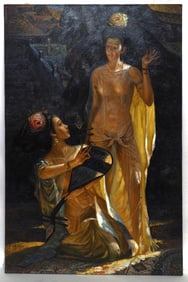 OIL PAINTING ON CANVAS, OF TWO LADY DANCERS