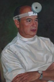 OIL ON CANVAS PAINTING OF A DOCTOR