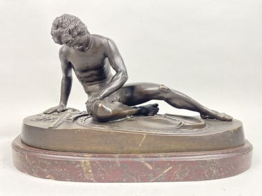 EUROPEAN BRONZE FIGURAL GROUP OF "DYING GAUL"