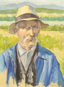 FRAMED PAINTING OF AN OLD MAN BY J. DAMIANI
