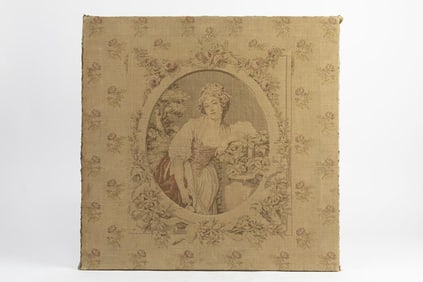 AUBUSSON NEEDLEPOINT OF A NOBLE WOMAN