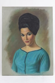 OIL ON CANVAS PAINTING OF A LADY PORTRAIT