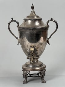 LARGE SILVER-PLATED TEA SAMOVAR
