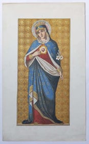 FRENCH LITHOGRAPH OF MOTHER OF JESUS