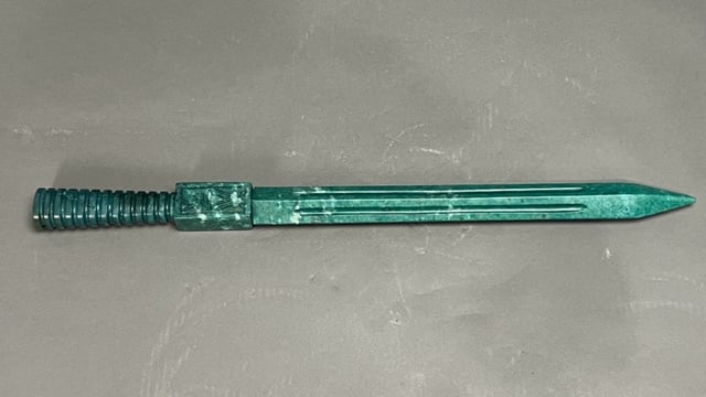CHINESE MALACHITE ORNAMENTAL SWORD: L: 25 1/4 in.