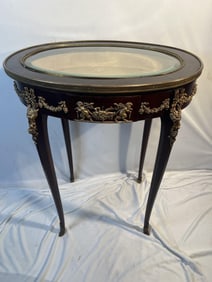 LOUIS XVI GILTBRONZE MOUNTED MAHOGANY VITRINE
