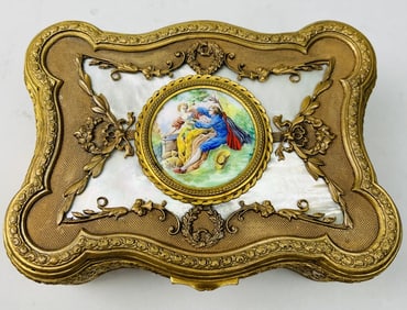 FINE GILT BRONZE JEWELRY BOX
