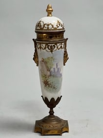 FRENCH SEVRES WHITE GROUND VASE