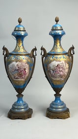 PAIR OF 19TH CENTURY FRENCH SEVRES PORCELAIN VASES