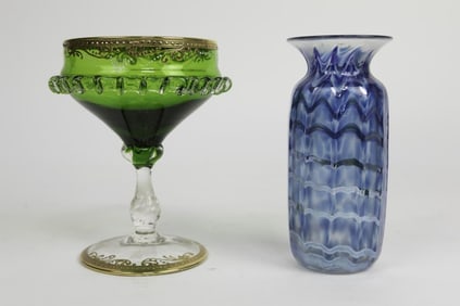 GROUP OF TWO MURANO GLASS PIECES