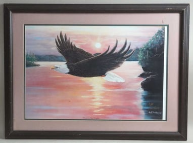 FRAMED PRINT OF AN EAGLE BY NICK POYNTER
