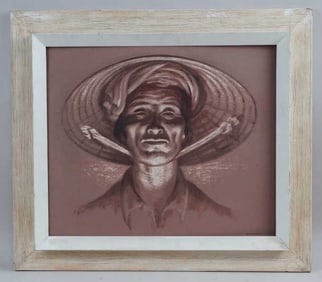 OIL PAINTING OF A PORTRAIT OF A LADY BY SHLOSSBERG