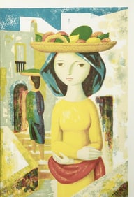 FRAMED PAINTING OF A BASQUE WOMAN