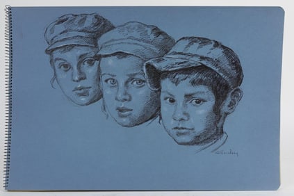 DRAWING OF THREE CHILDREN BY SHLOSSBERG
