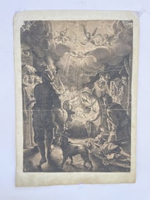 VINTAGE PRINT ON PAPER OF A NATIVITY SCENE