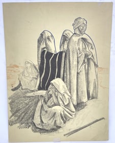 DRAWING ON BOARD OF A FIGURE SCENE