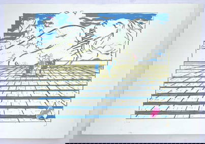 MODERN ABSTRACT PRINT ON PAPER