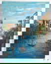 OIL ON CANVAS PAINTING OF CANAL CITY WITH GONDOLAS