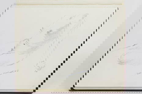 WILLIAM SHOWELL, CANADIAN (1903 - 1984): A sketch of a naked lady's body. Signed to read William Showell. William Showell (1903 - 1984) was a Canadian painter, known for landscape, portrait and nude paintings. L: 10 in. H: 7 1/2 in.