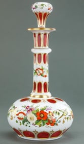 BOHEMIAN THREE-LAYER GLASS OVERLAY VASE