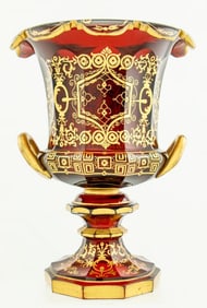 BOHEMIAN RED GLASS GOBLET