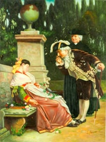 OIL PAINTING OF A SLEEPING MAIDEN