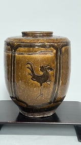CHINESE BROWN GLAZED POTTERY JAR