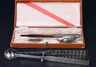 RUSSIAN SILVER-PLATED FLATWARE WITH A BOX
