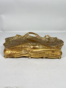 BEAUTIFUL GILT BRONZE JEWELRY BOX