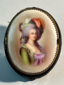 COBALT BLUE PORCELAIN JEWELRY BOX