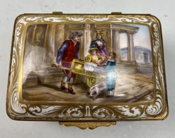 BEAUTIFUL ENGLISH DERBY POCELAIN JEWELRY BOX